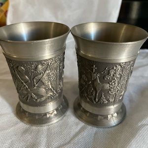 NWOT SKS Artina Zinn 95% Germany & Frieling-Zinn 94% Pewter Shot Glasses